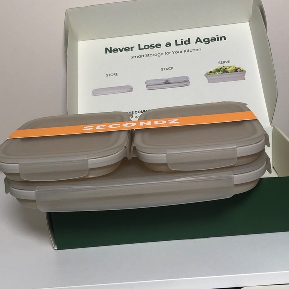 NIB Secondz Collapsible Food Storage Containers (set of 3) - Picture 2 of 5